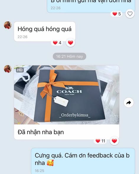 Hộp quà Coach đóng gói chỉn chu