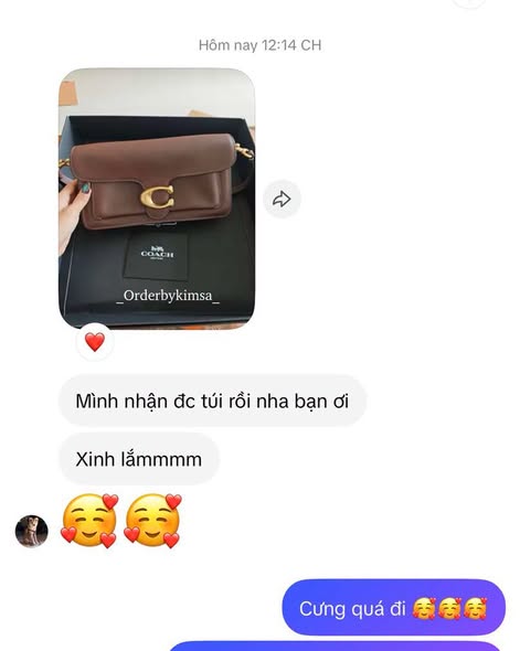 Khách hàng nhận túi Coach Tabby từ Hanbox